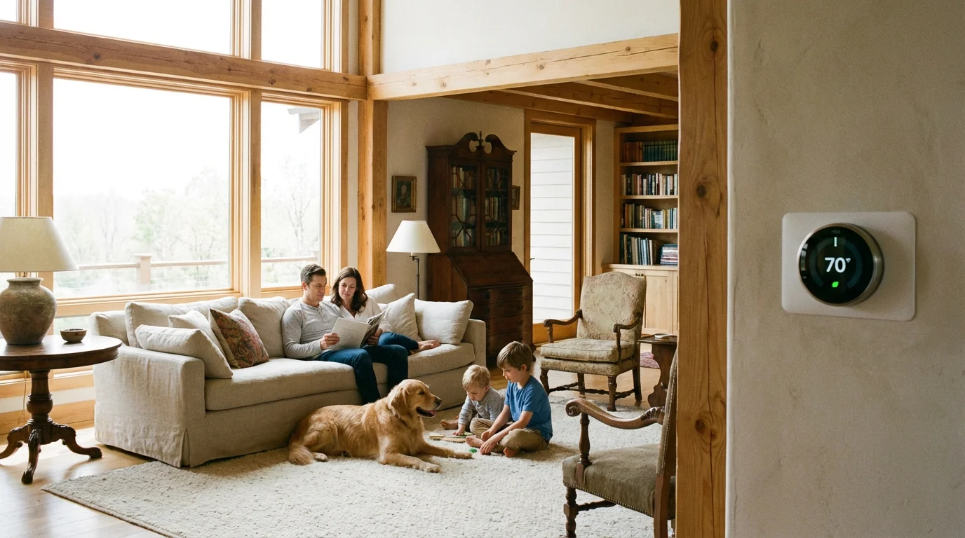 A family enjoying a comfortable, energy-efficient home environment.